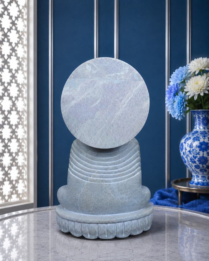 Artisanal 12-Inch Handcrafted Green Marble Meditating Buddha Statue