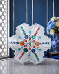 Premium 10-Inch Handcrafted White Marble Fruit Bowl with Floral Inlay